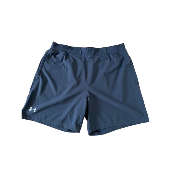 Under Armour Other - Under Armour HeatGear Mens XL Fitted Athletic Training Shorts Gray Blue 7 Inseam